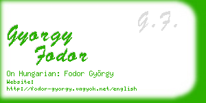 gyorgy fodor business card
